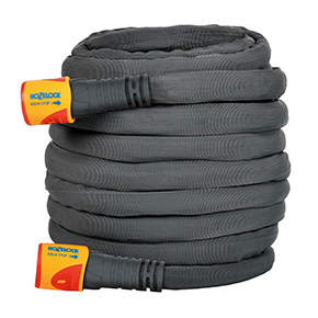 Hozelock Tuffhoze vandslange oprullet – kompakt tekstilflettet haveslange med samlebeslag