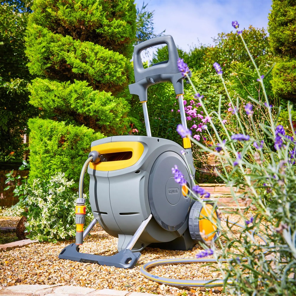 Mobil Auto Reel slangevogn med hjul og foldbart støtteben