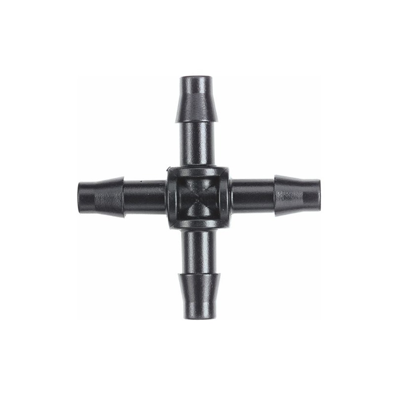 4mm kryds - UV-stabil splitter til fordeling af 4mm micro rør i vandingssystemer