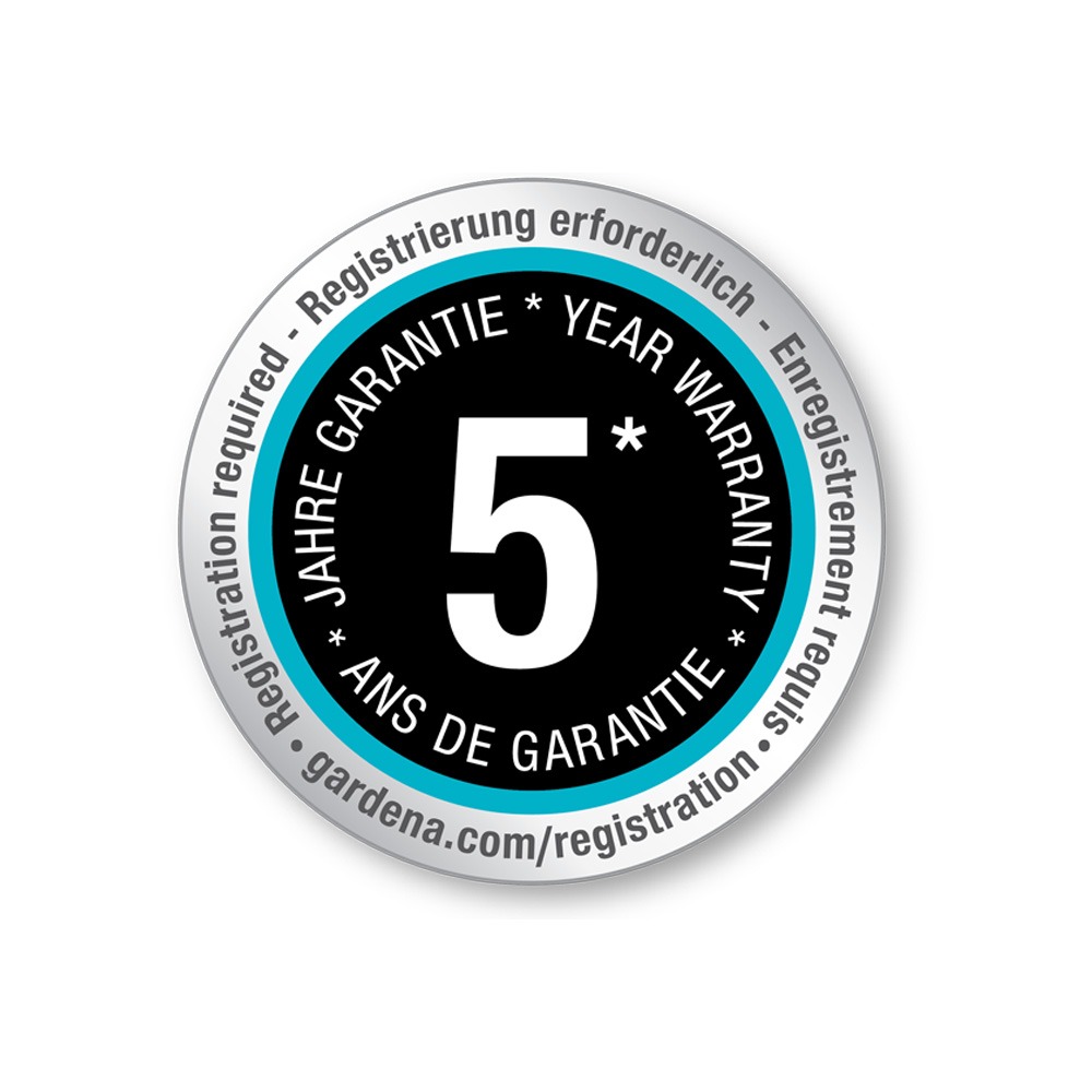 5 års Gardena garanti badge
