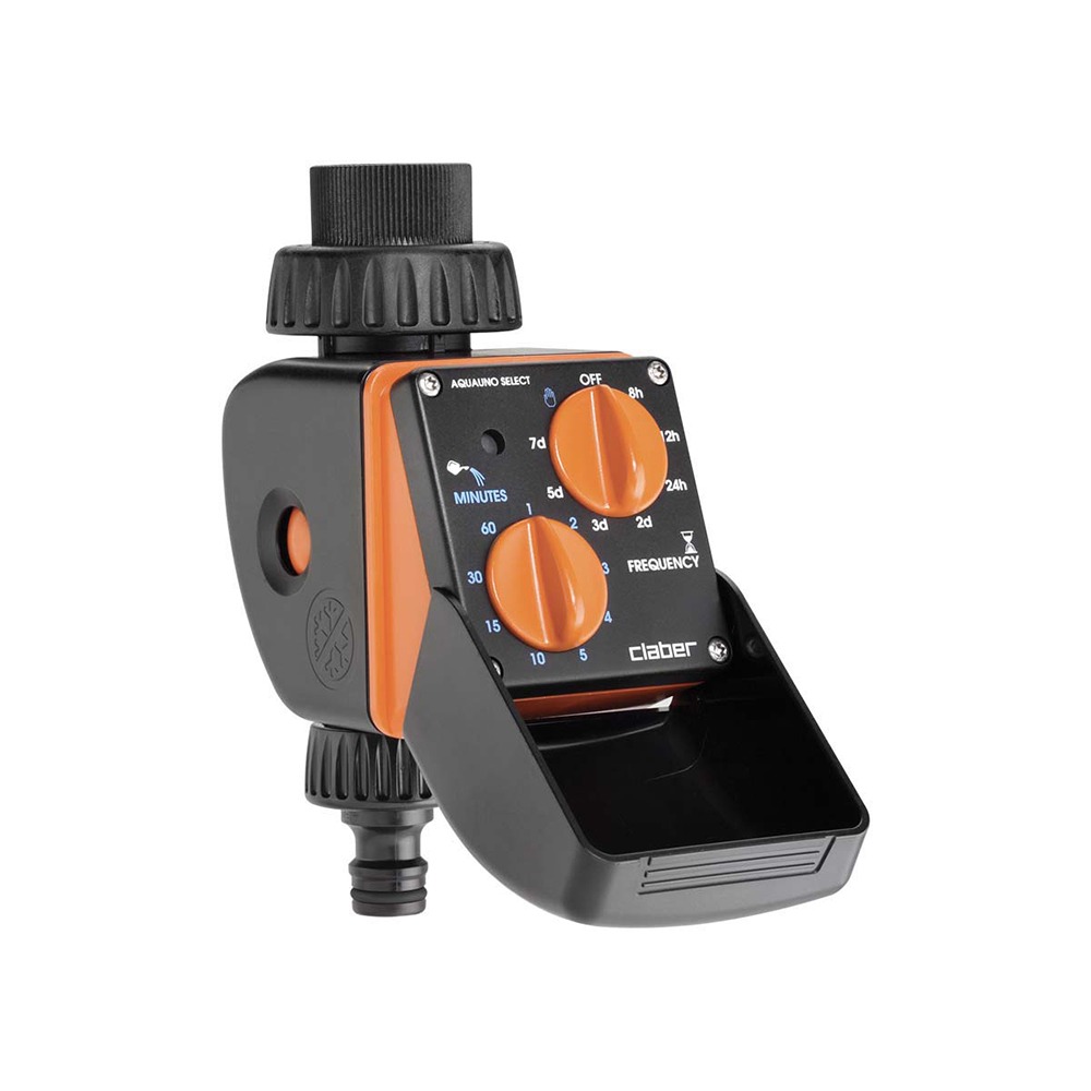 Claber Aquauno Select i original emballage – automatisk vandingsur med to drejeknapper