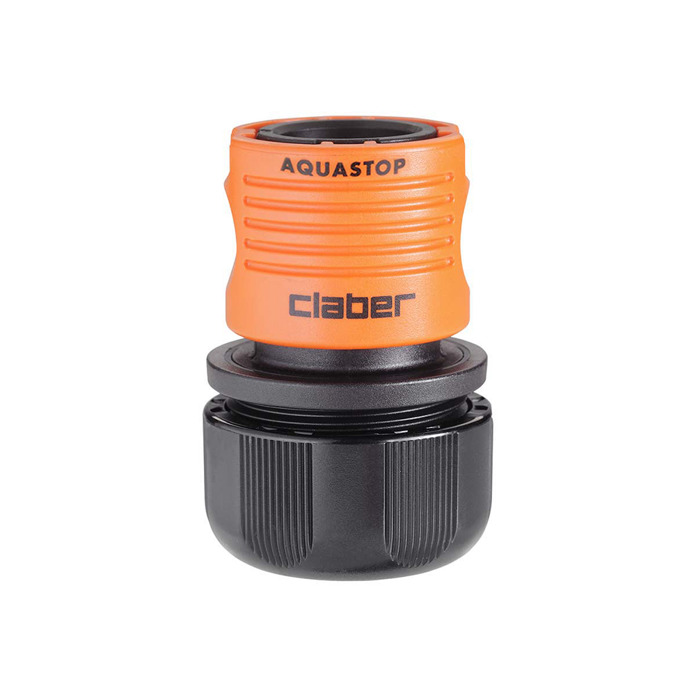 3/4" Slangekobling med AquaStop, gør det muligt at frakoble tilbehør uden at lukke for vandhanen, sikrer vandtæt forbindelse.