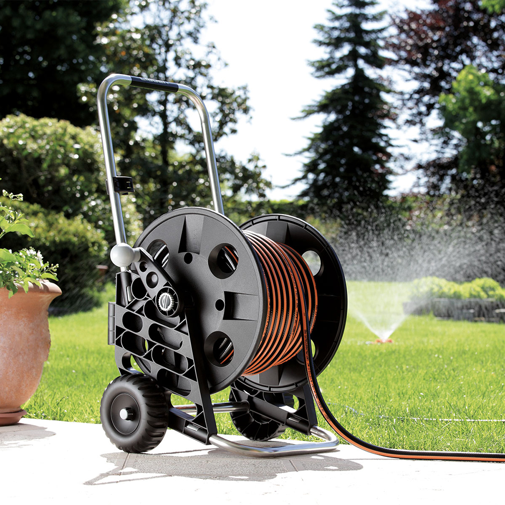 Slangevogn, Pronto 30, Genius 60 med 30m slange, forlængerslange og klips.