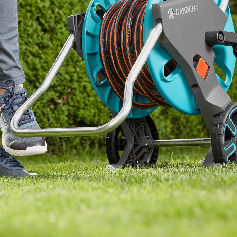 Slangevogn med ergonomisk håndsving