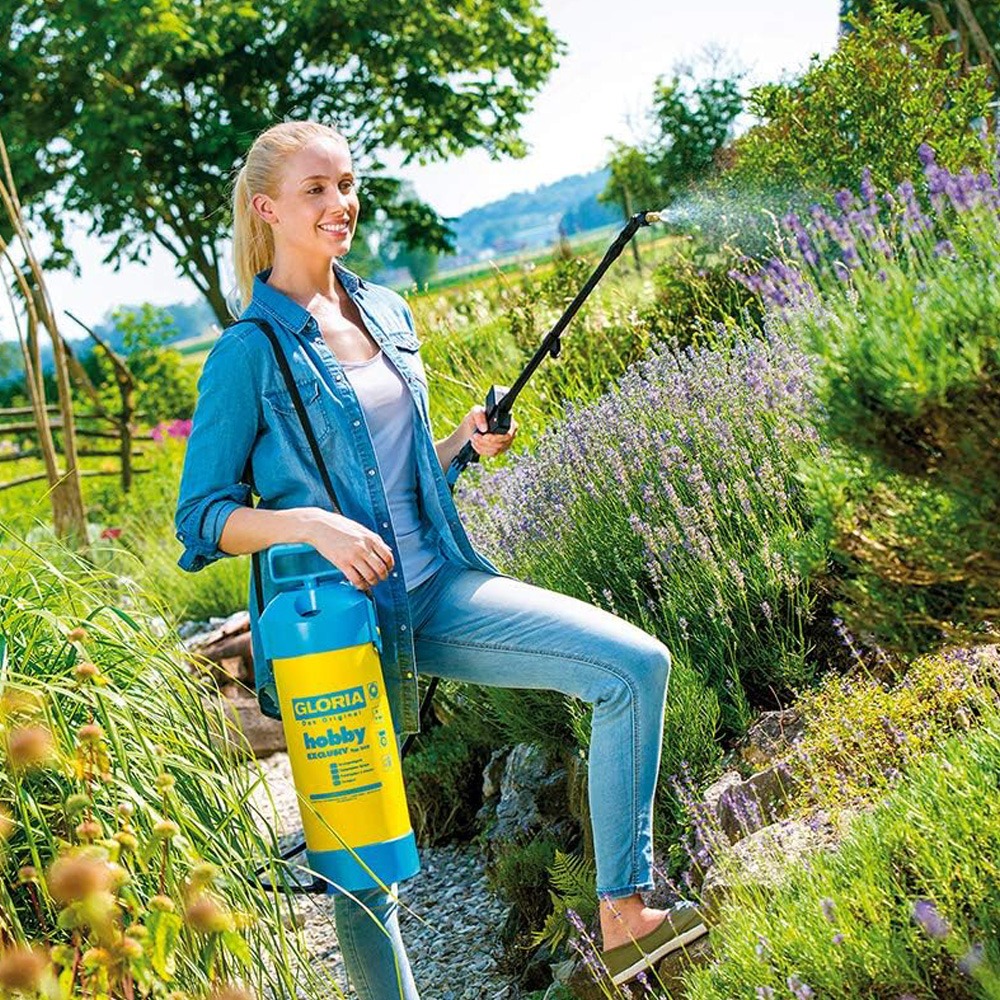 Ergonomisk komfortgreb med skulderstrop på Gloria tryksprøjte