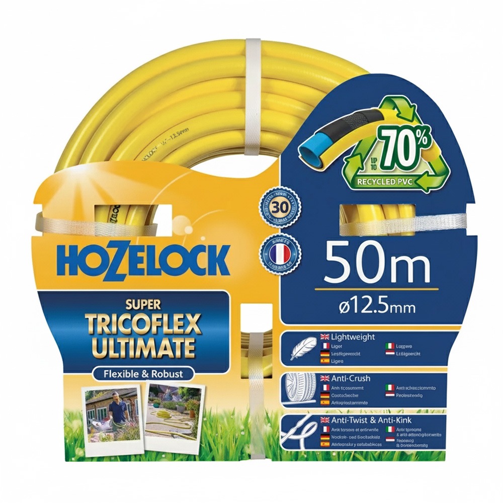 Hozelock Ultimate 50 m haveslange med 1/2" diameter – produktpakke