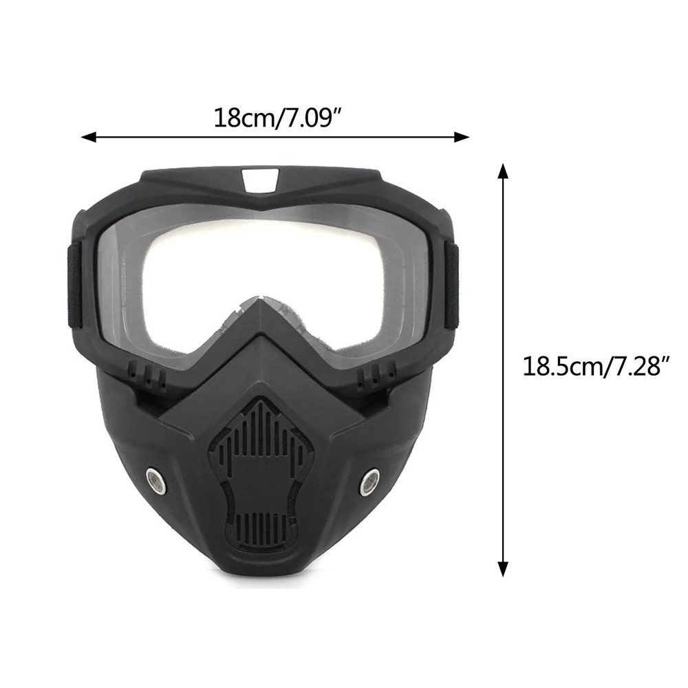 Fullface Maske med effektiv ventilation og aftagelige briller.