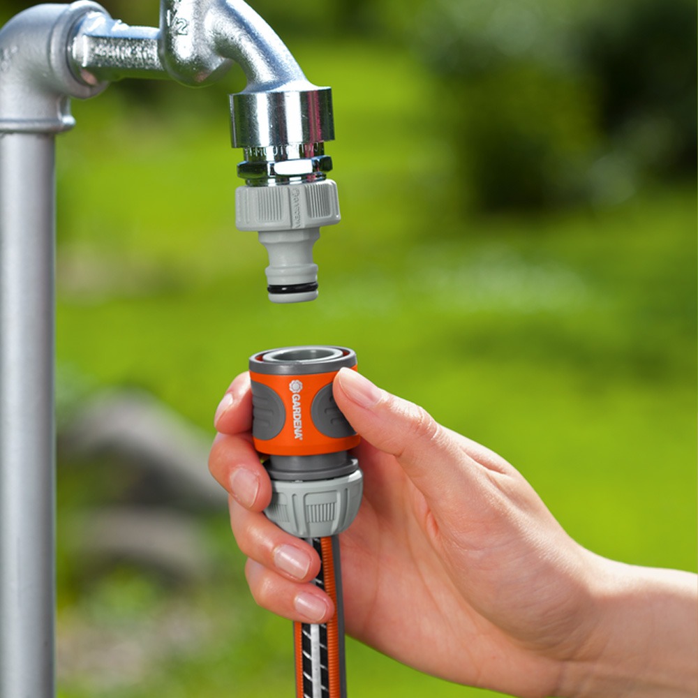 Slangekobling 3/4 med automatisk vandstop på slangeende